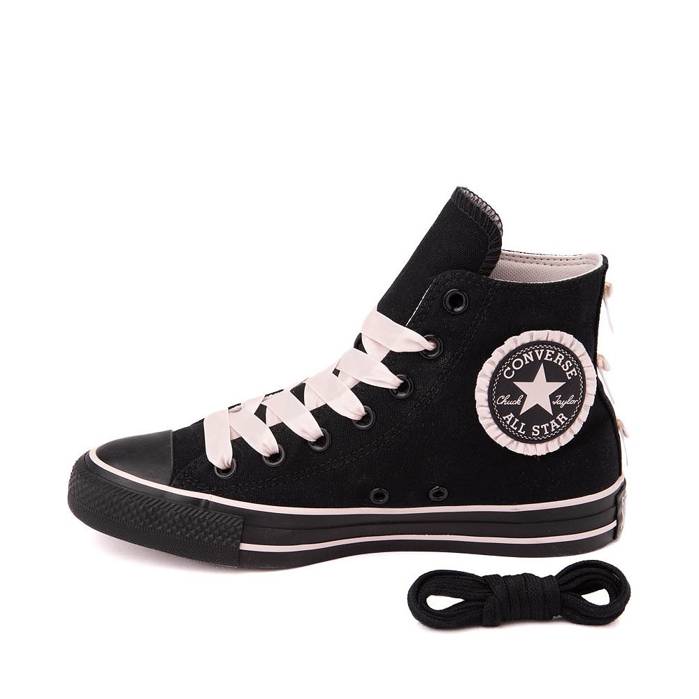 Converse star player hi fur collar trainers black/pink/white hotsell