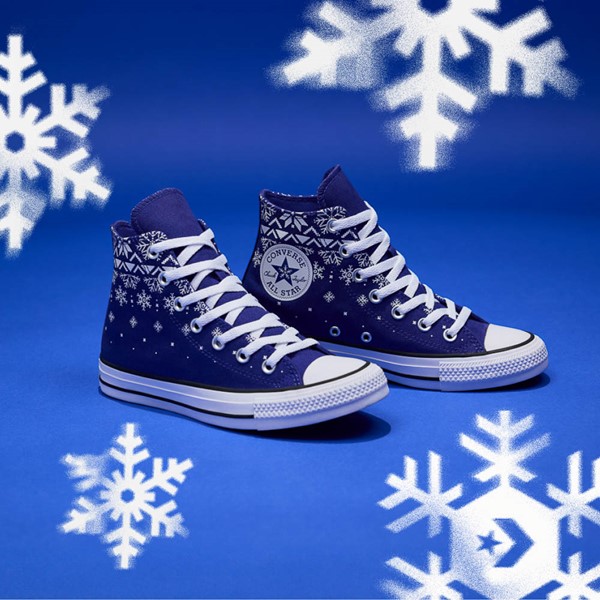 Converse Chuck Taylor All Star Fair Isle Snowflake Sweater High Top Sneaker Night Indigo Journeys