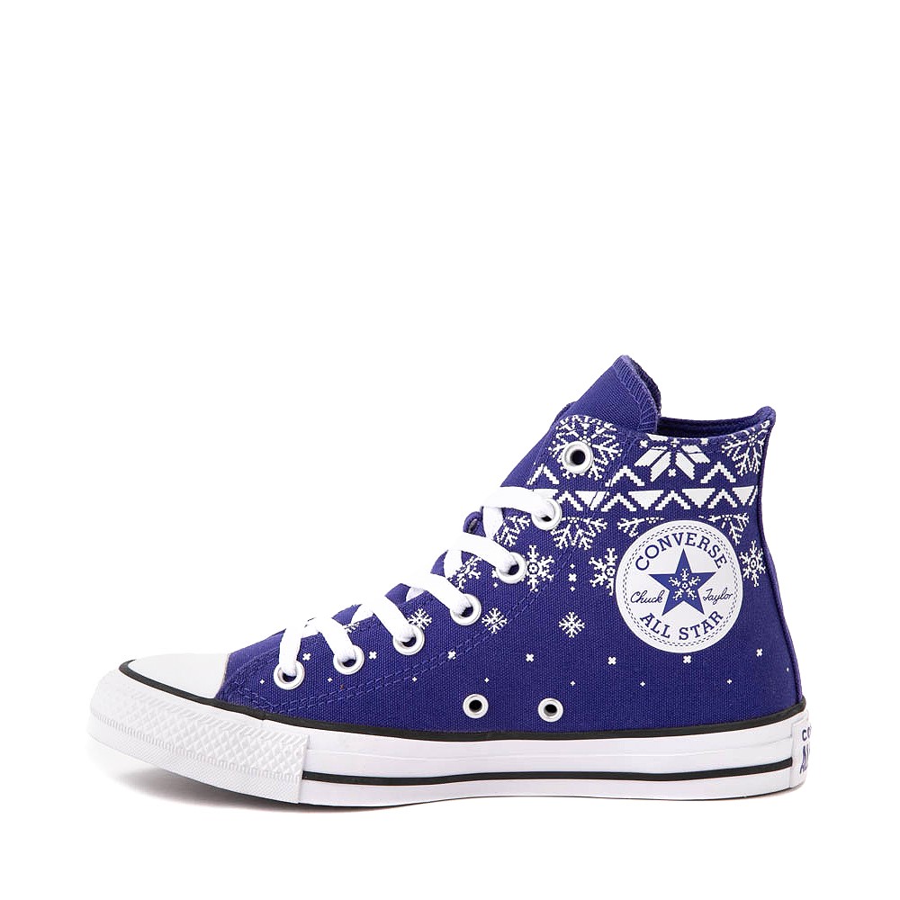 Converse Chuck Taylor All Star Fair Isle Snowflake Sweater High Top Sneaker Night Indigo