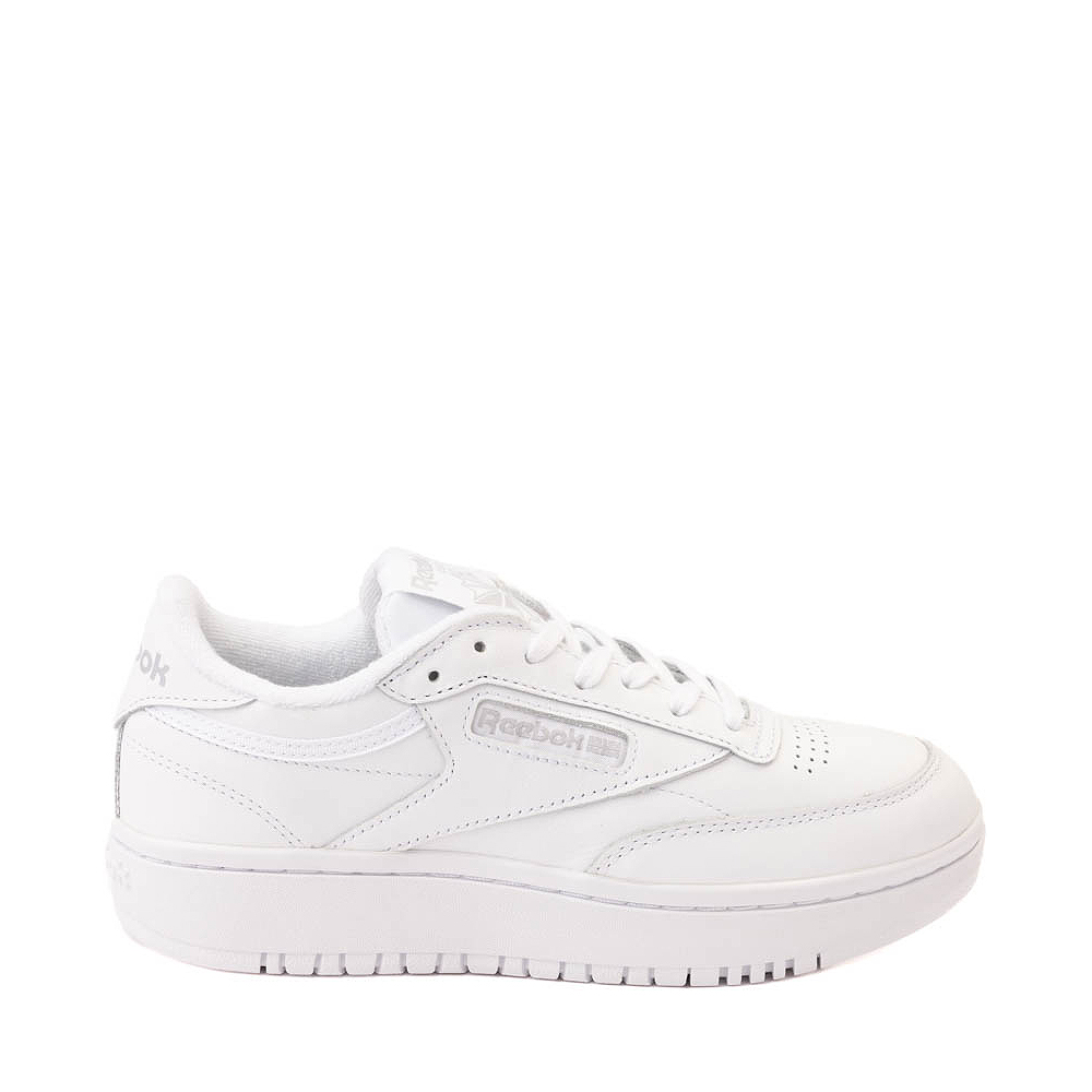 Womens Reebok Club C Double Athletic Shoe - White / Gray | Journeys