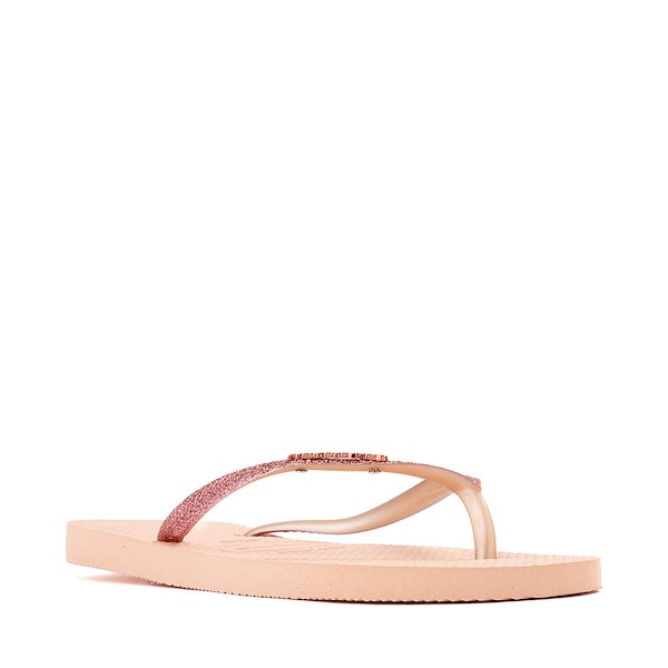 alternate view Womens Havaianas Slim Glitter II Flip-Flop - Ballet Rose / Golden BlushALT5