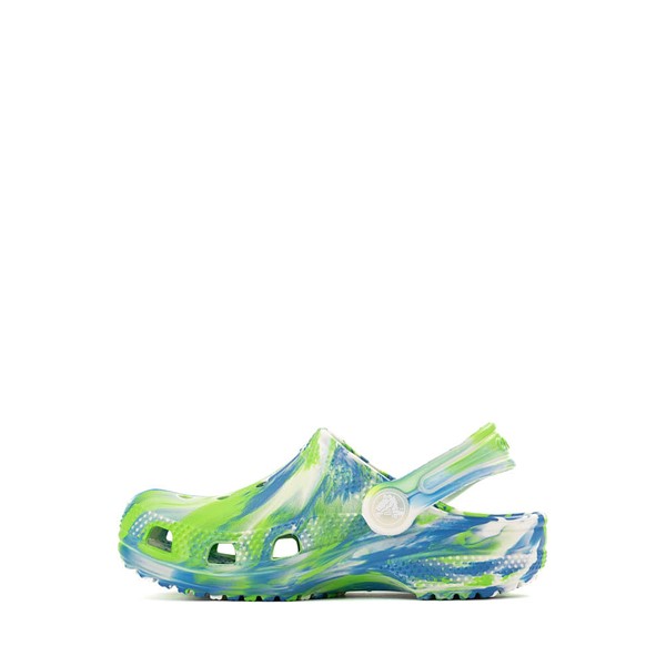 alternate view Crocs Classic Glow-In-The-Dark Marbled Clog - Baby / Toddler - Prep Blue / MulticolorALT1B