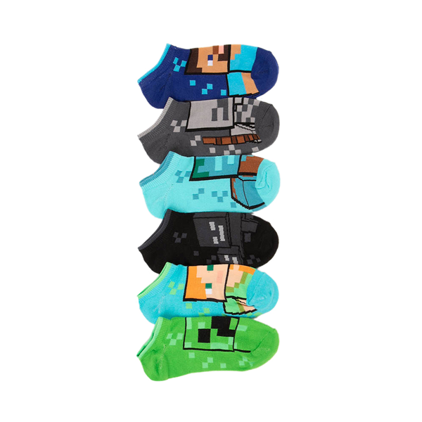 Minecraft Low Socks 6 Pack - Little Kid - Green