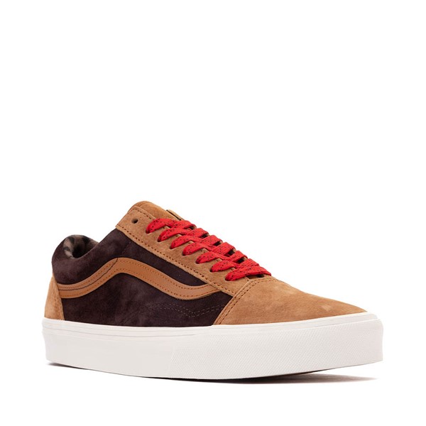 alternate view Vans Old Skool Pig Suede Skate Shoe - Plaid RustALT5