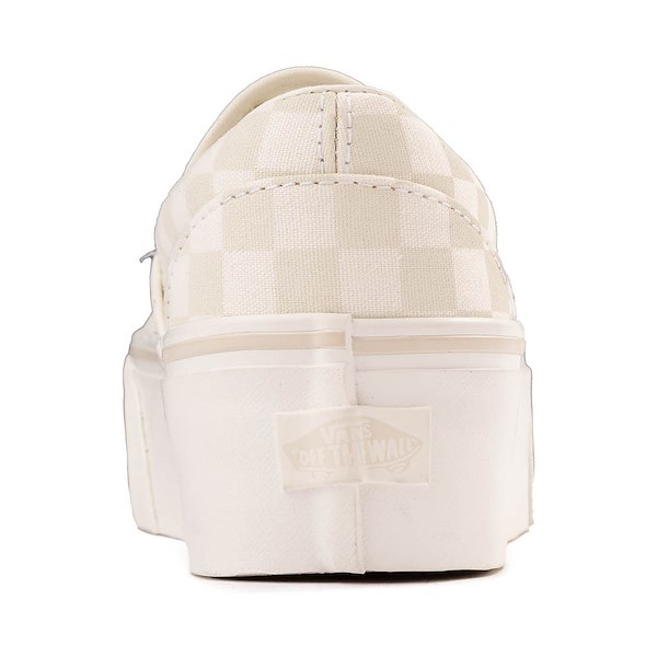 alternate view Vans Classic Slip-On Stackform Checkerboard Skate Shoe - Marshmallow White / Turtledove WhiteALT4