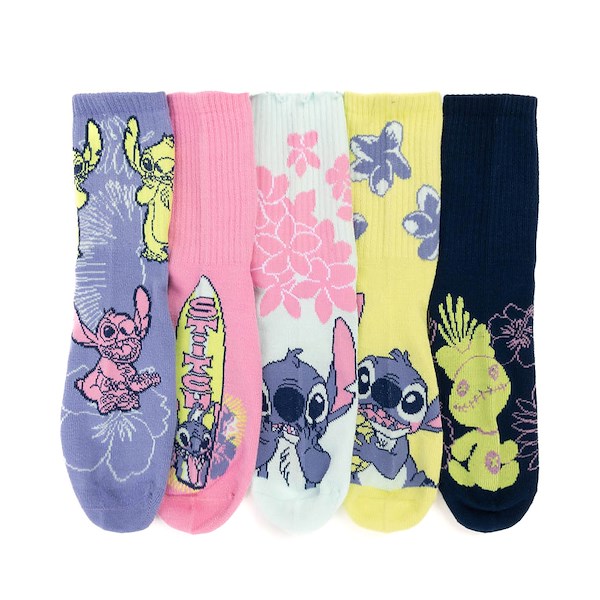 Stitch Crew Socks 5 Pack - Big Kid - Multicolor