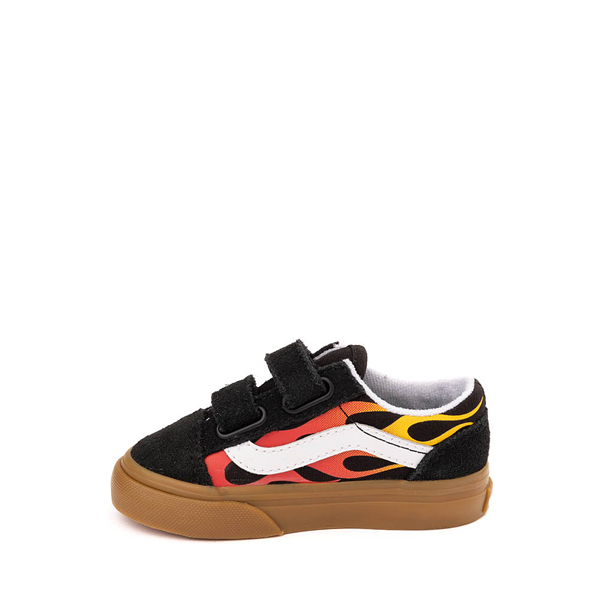 alternate view Vans Old Skool V Skate Shoe - Baby / Toddler - Black / Flame / GumALT1