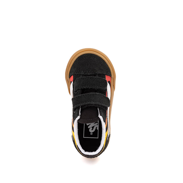 alternate view Vans Old Skool V Skate Shoe - Baby / Toddler - Black / Flame / GumALT2