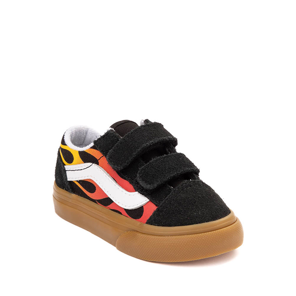 alternate view Vans Old Skool V Skate Shoe - Baby / Toddler - Black / Flame / GumALT5