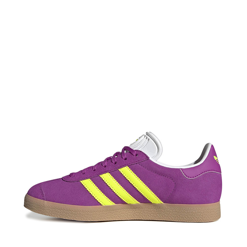 Womens adidas Gazelle Athletic Shoe - Purple Burst / Solar Yellow / Off ...