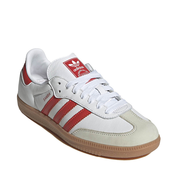 Womens adidas Samba OG Athletic Shoe - White / Solar Red / Off White