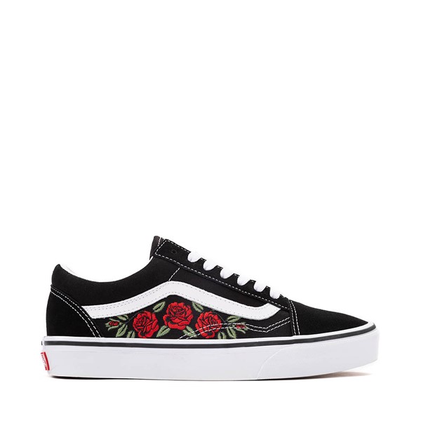 Black vans with a rose online