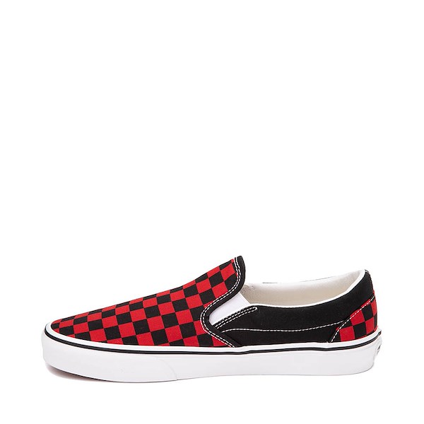 Vans Slip-On Checkerboard Skate Shoe - Black / Red