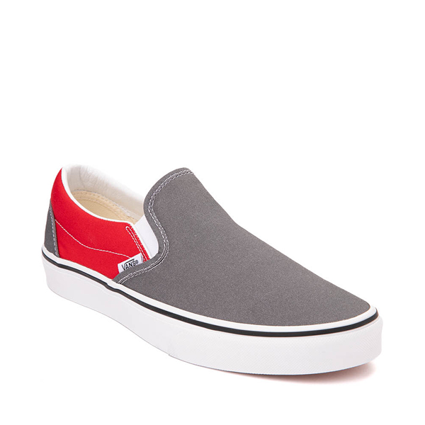 Vans Slip On 2 Tone Skate Shoe Gray Red Journeys