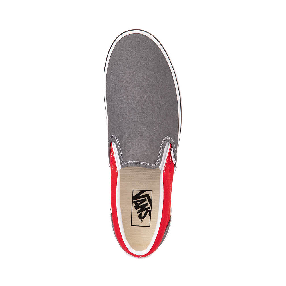 国内配送 VANS CLASSIC SLIP-ON 2-TONE RED OCHR Vans Slip-On 2-Tone Skate Shoe - Gray / Red | Journeys
