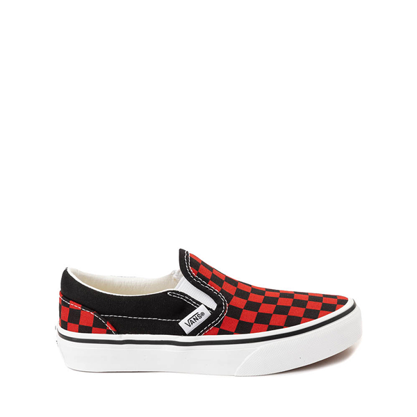 Vans Slip On Checkerboard Skate Shoe Little Kid Black Red