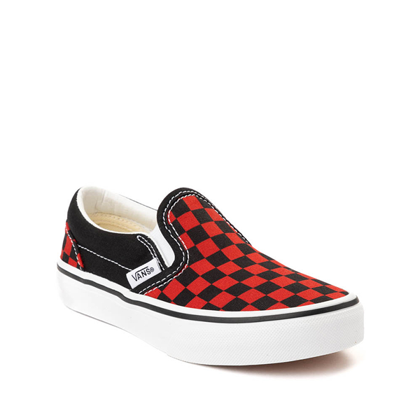 Vans Slip On Checkerboard Skate Shoe Little Kid Black Red