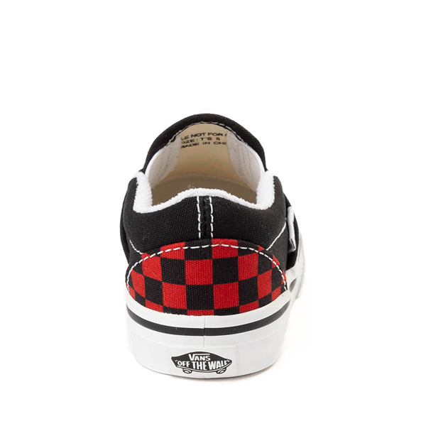 Checkerboard vans red and black on sale