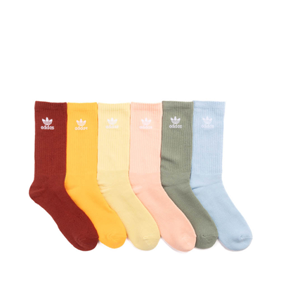 adidas Trefoil Quarter Socks 6 Pack - Semi Pink Glow / Tech Olive / Aurora Plum