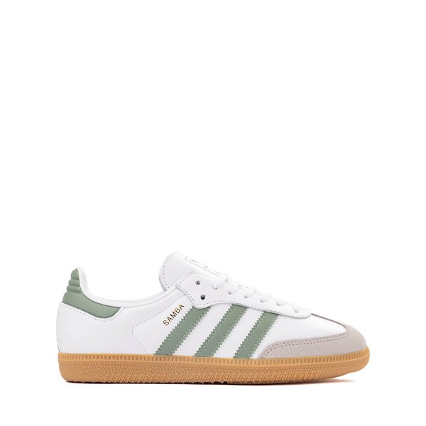 adidas Samba OG Athletic Shoe Big Kid White Silver Green Gum