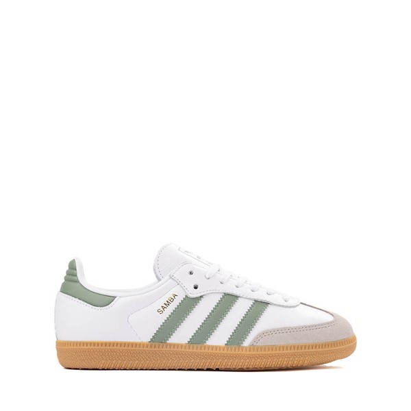 adidas Samba OG Athletic Shoe - Big Kid - White / Silver Green / Gum
