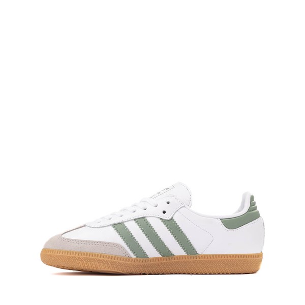 adidas Samba OG Athletic Shoe - Big Kid - White / Silver Green / Gum