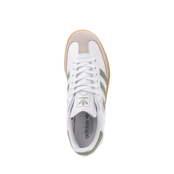 adidas Samba OG Athletic Shoe - Big Kid - White / Silver Green / Gum