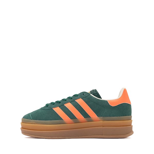 alternate view adidas Gazelle Bold Athletic Shoe - Big Kid - Collegiate Green / Signal Coral / Cream WhiteALT1