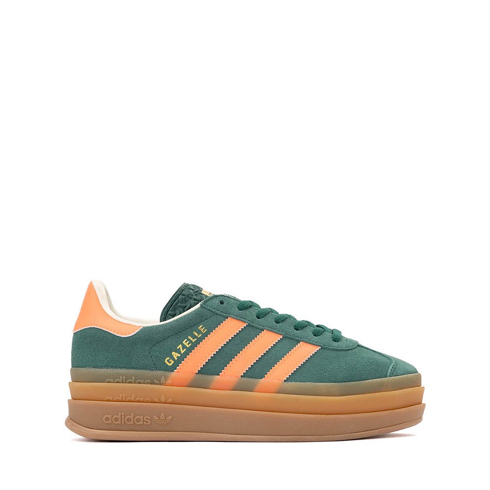 adidas Gazelle Bold Athletic Shoe - Big Kid - Collegiate Green / Signal Coral / Cream White