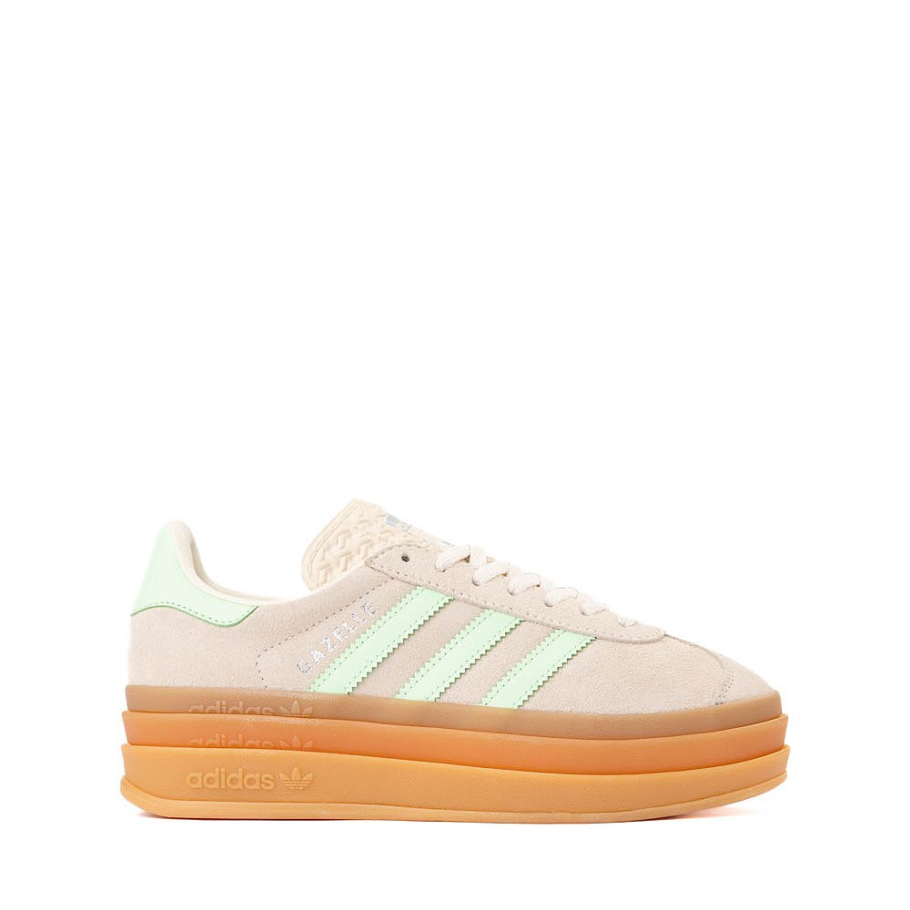 adidas Gazelle Bold Athletic Shoe - Big Kid - Wonder White / Green