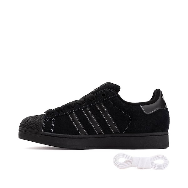 alternate view adidas Superstar II Athletic Shoe - Core Black / Core Black / WhiteALT1