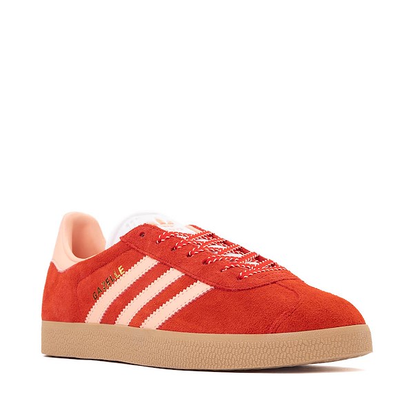 alternate view Womens adidas Gazelle Athletic Shoe - Better Scarlet / Glow Pink / Gold MetallicALT5