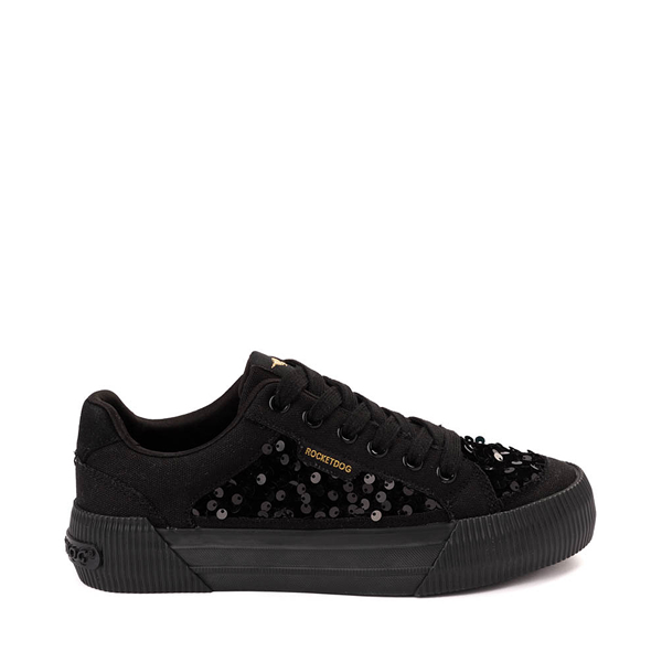 Womens Rocket Dog Cheery Sequin Platform Sneaker - Black