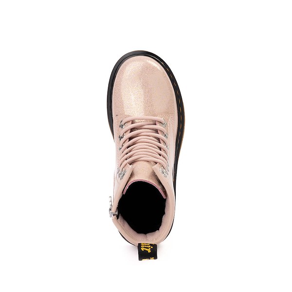 alternate view Dr. Martens 1460 8-Eye Glitter Boot - Little Kid / Big Kid - Powder Pink NebulaALT2
