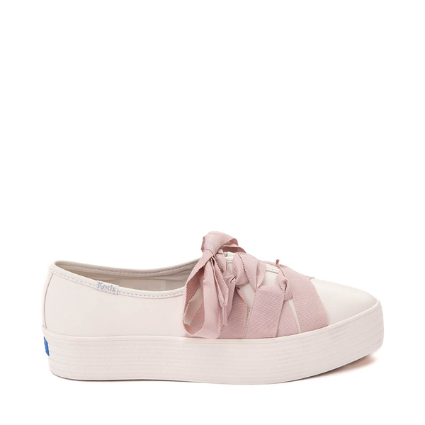 Womens Keds Point Slip Leather Ballet Platform Sneaker - White / Pink
