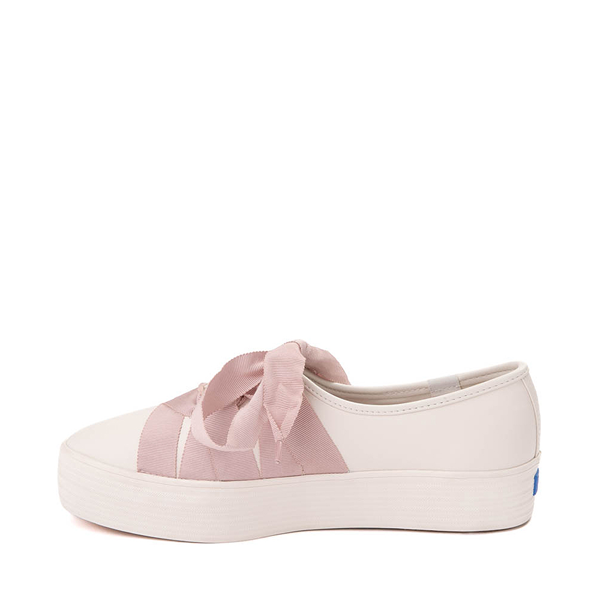 Womens Keds Point Slip Leather Ballet Platform Sneaker - White / Pink