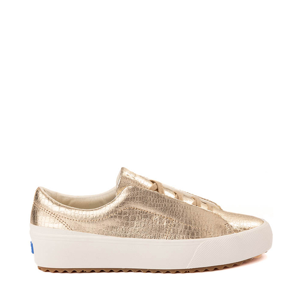 Womens Keds Remi Embossed Leather Slip-On Platform Sneaker - Champagne