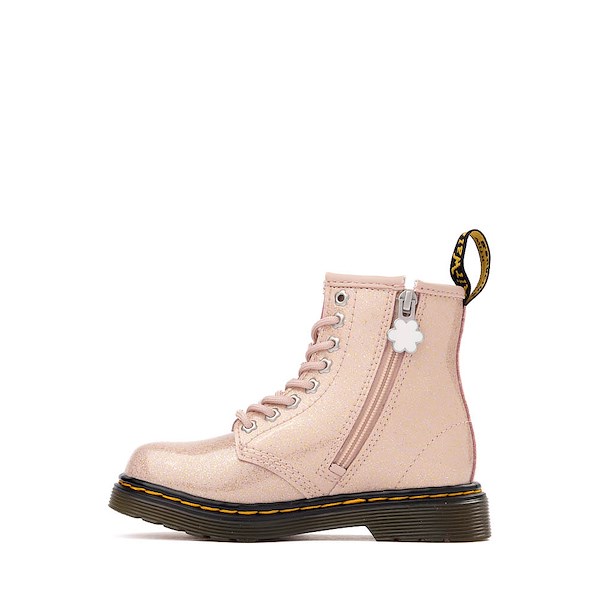 alternate view Dr. Martens 1460 8-Eye Glitter Boot - Toddler - Powder Pink NebulaALT1