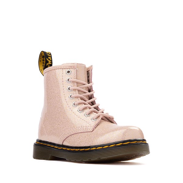 alternate view Dr. Martens 1460 8-Eye Glitter Boot - Toddler - Powder Pink NebulaALT5