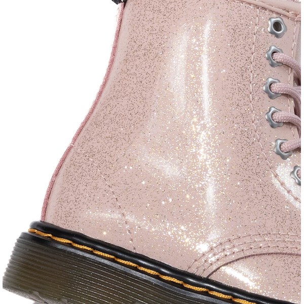 alternate view Dr. Martens 1460 8-Eye Glitter Boot - Toddler - Powder Pink NebulaALT5B