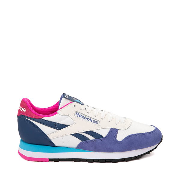 Mens Reebok Classic Leather Athletic Shoe - Chalk / University Blue / Laser Pink