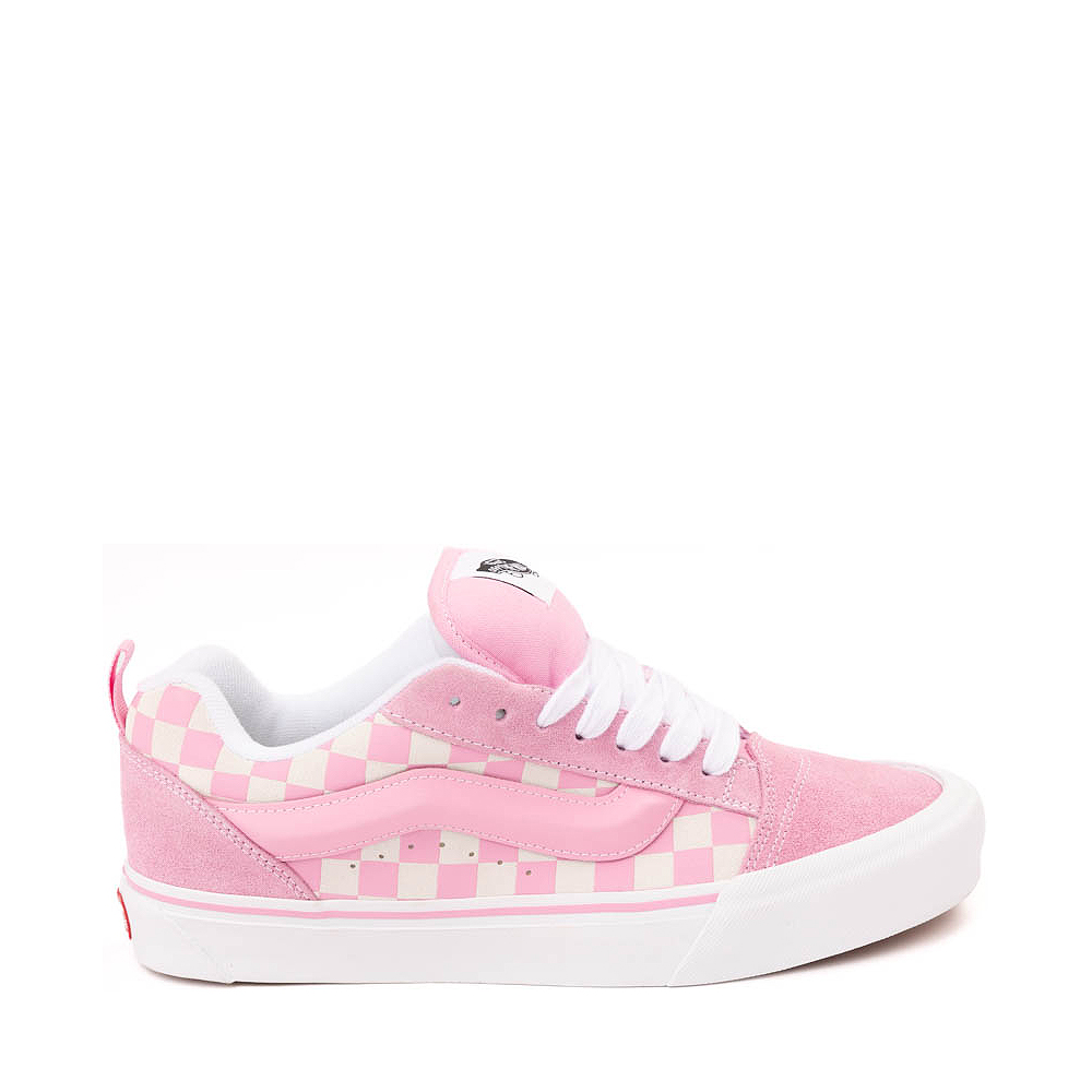 Vans Knu Skool Checkerboard Skate Shoe Pink White Journeys