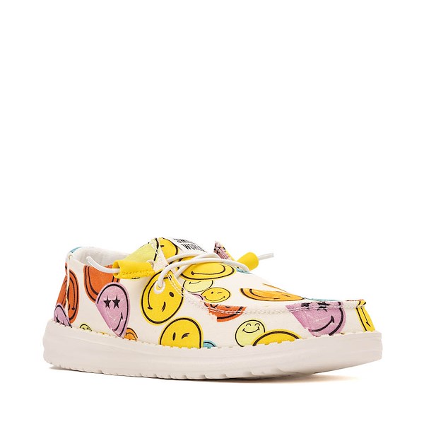 alternate view Womens HEYDUDE x SmileyWorld® Wendy Slip-On Casual Shoe - Cream / MulticolorALT5