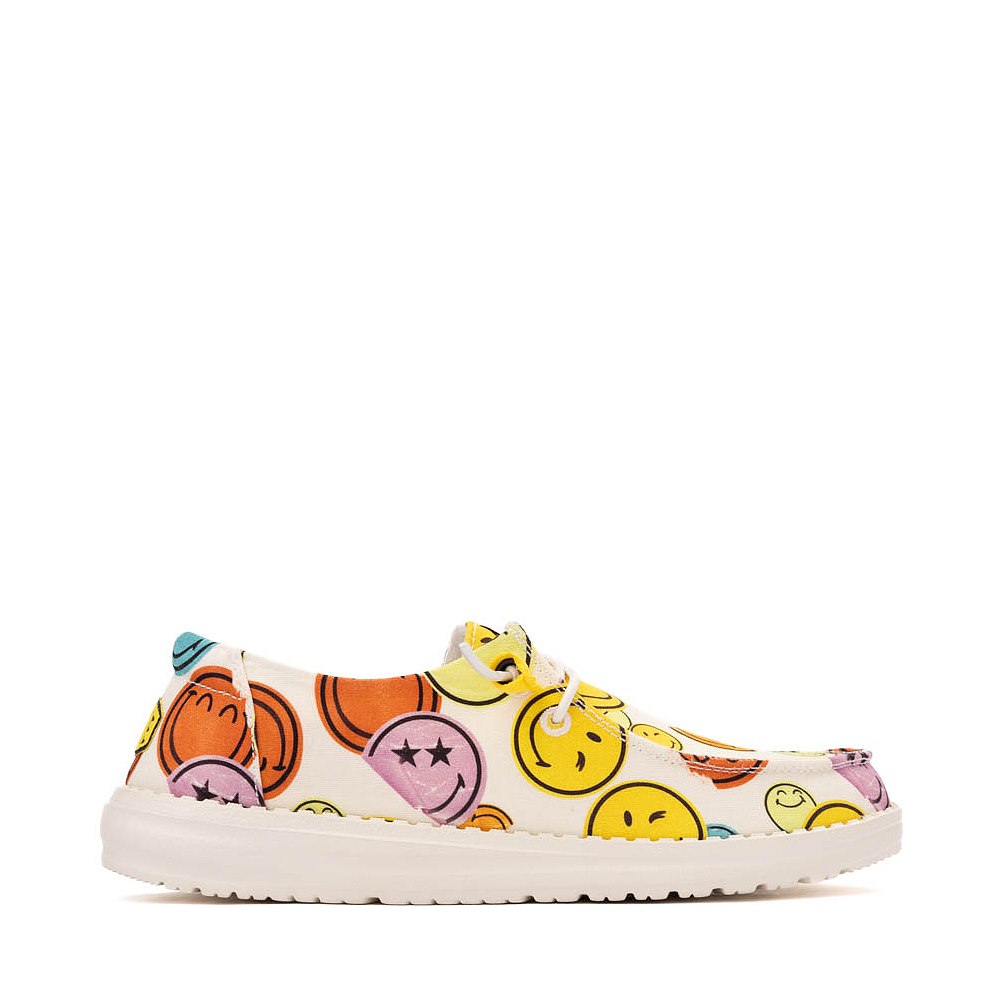 Womens HEYDUDE x SmileyWorld® Wendy Slip-On Casual Shoe - Cream / Multicolor