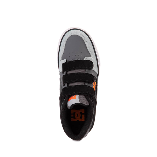 alternate view DC Pure Elastic Skate Shoe - Little Kid / Big Kid - Grey / OrangeALT2
