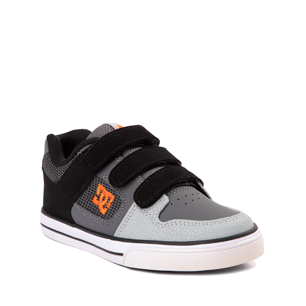 alternate view DC Pure Elastic Skate Shoe - Little Kid / Big Kid - Grey / OrangeALT5