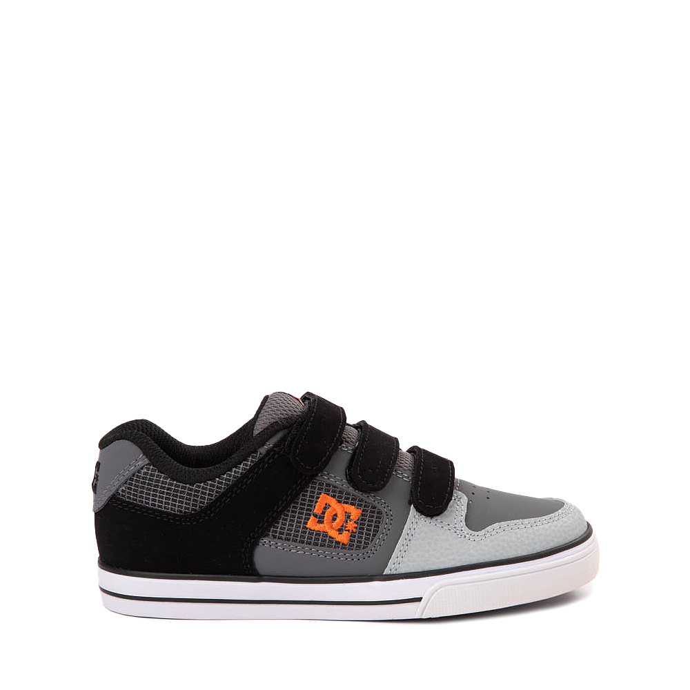DC Pure Elastic Skate Shoe - Little Kid / Big Kid - Grey / Orange