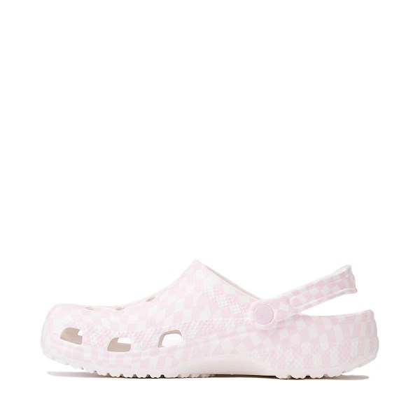 alternate view Crocs Classic Warped Checker Clog - White / PinkALT1