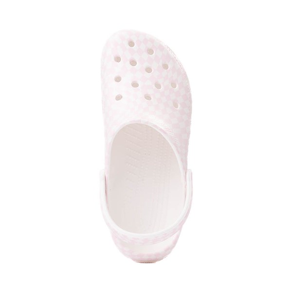 alternate view Crocs Classic Warped Checker Clog - White / PinkALT2