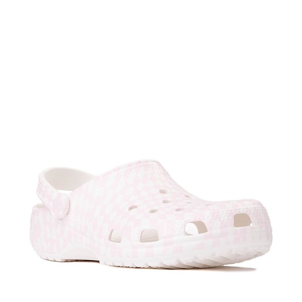 alternate view Crocs Classic Warped Checker Clog - White / PinkALT5